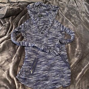 Derek Heart Blue and White Pea Coat